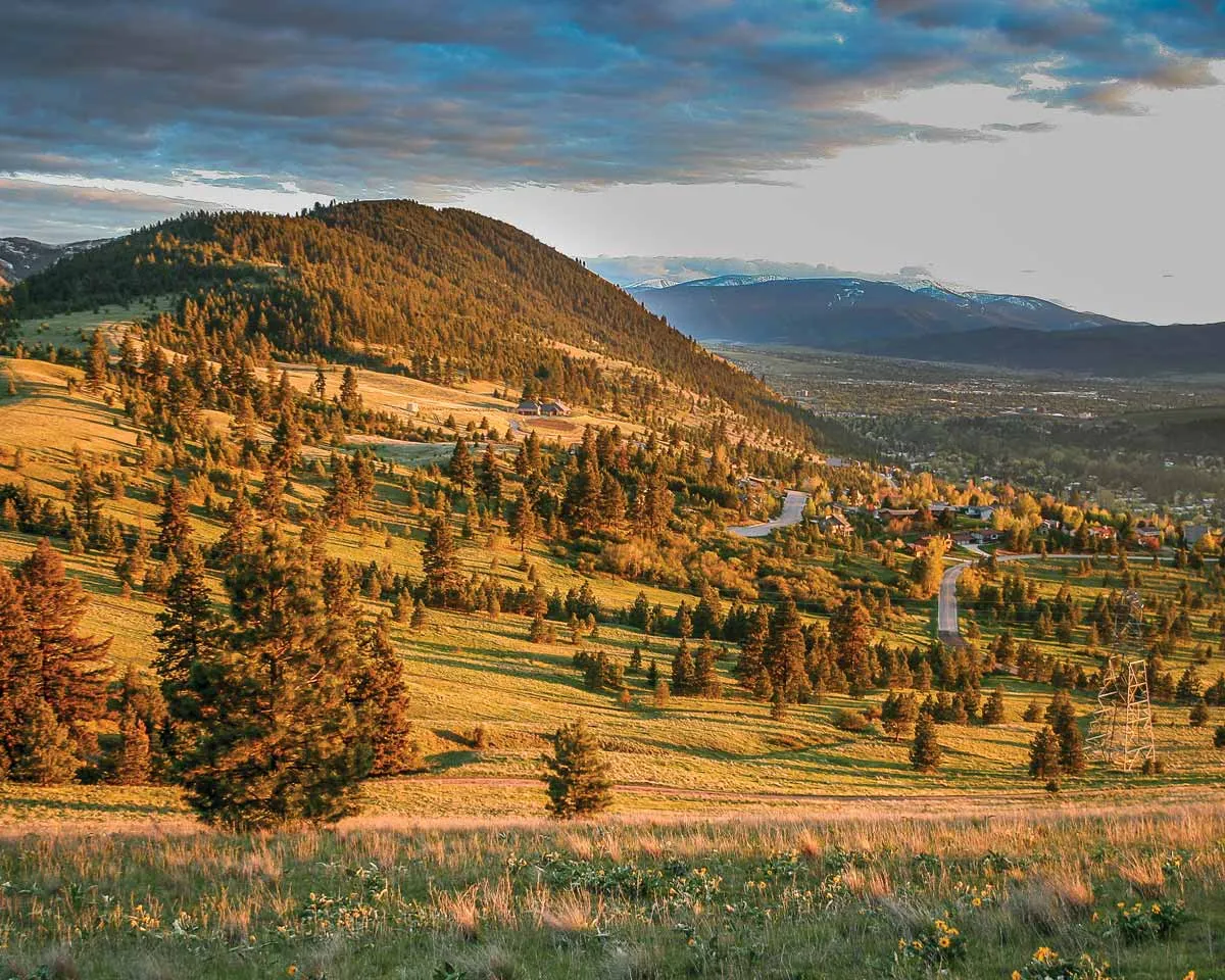 Mount Jumbo above Missoula at sunset